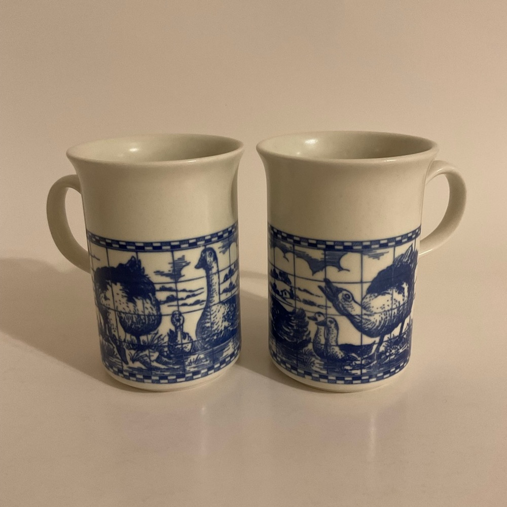 Vintage Churchill England Mugs - Geese and Goslings